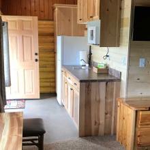 Ashton Log Cabin Rentals - Cabin 8 Kitchenette